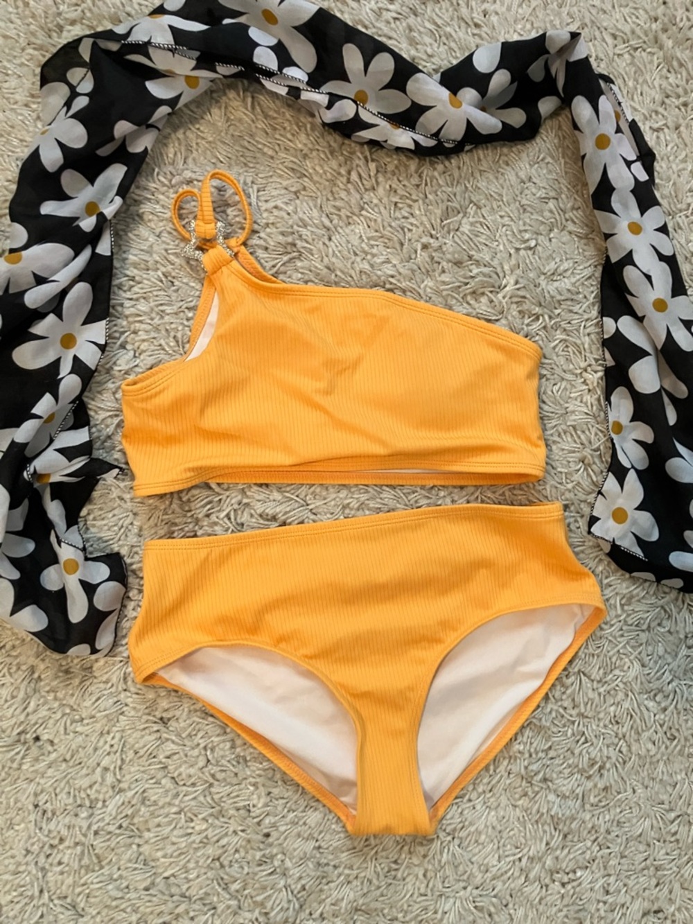 Girls One-Shoulder Bikini Set